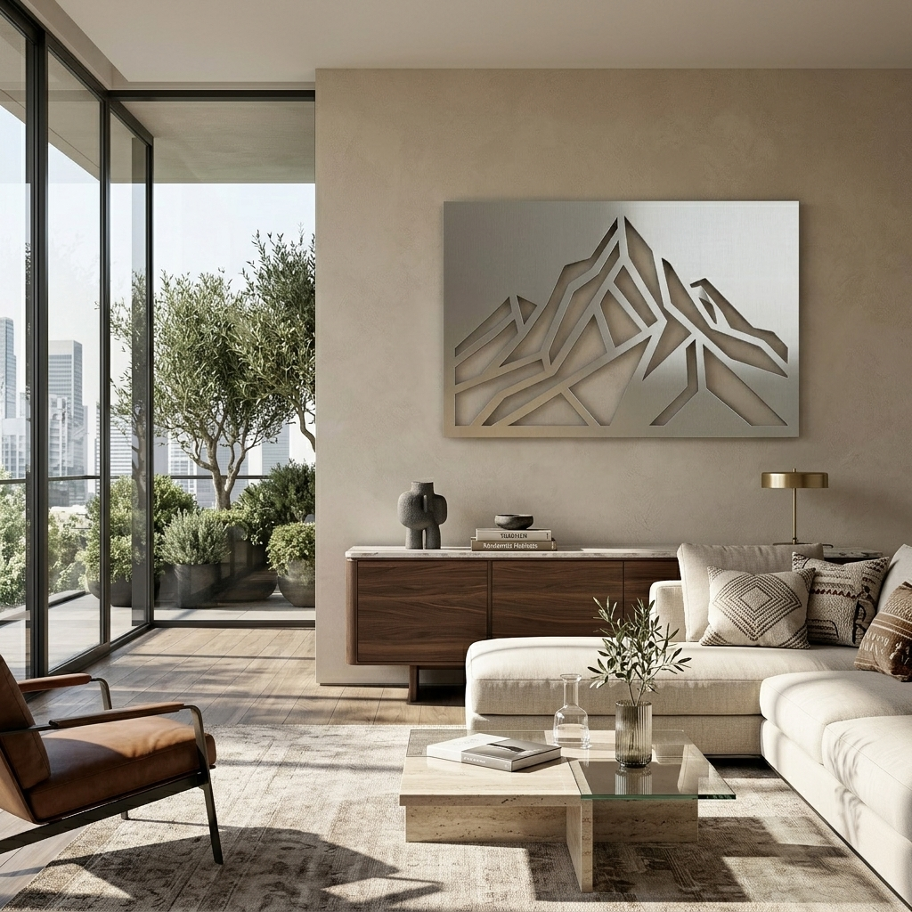 Modern Mountain - Metal Wall Art