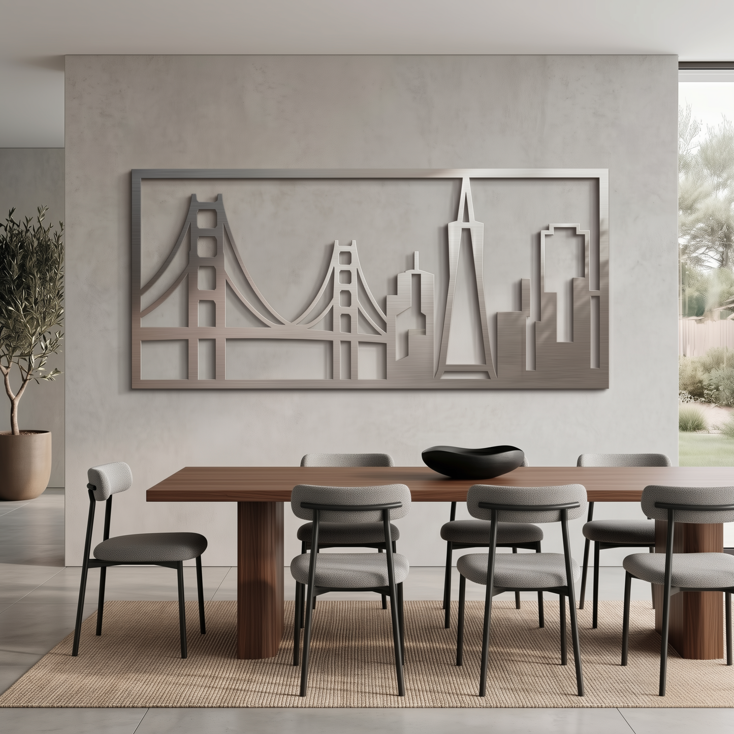 The Golden City Skyline - Metal Wall Art